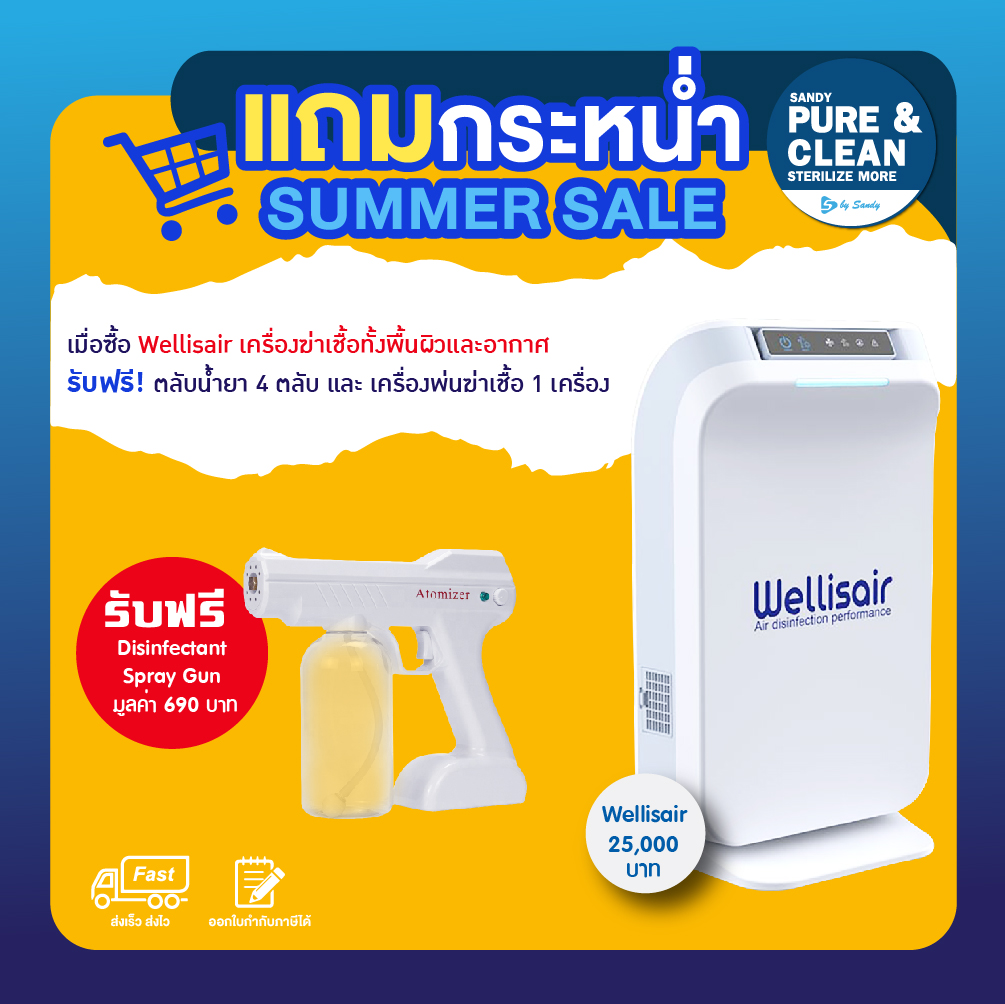 Wellisair  เครื่องกำจัดเชื้อโรคและสารพิษทั้งในอากาศและพื้นผิว